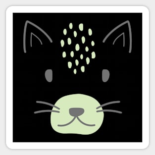 Cute Boho Green Cat Sticker